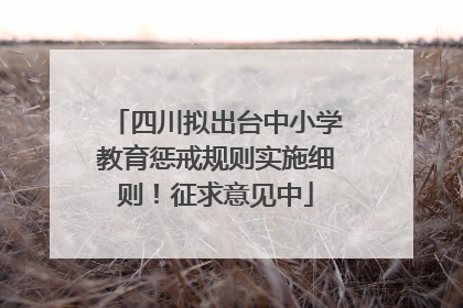 四川拟出台中小学教育惩戒规则实施细则！征求意见中
