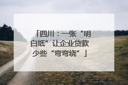 四川：一张“明白纸”让企业贷款少些“弯弯绕”
