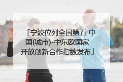 宁波位列全国第五 中国(城市)-中东欧国家开放创新合作指数发布