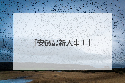 安徽最新人事！