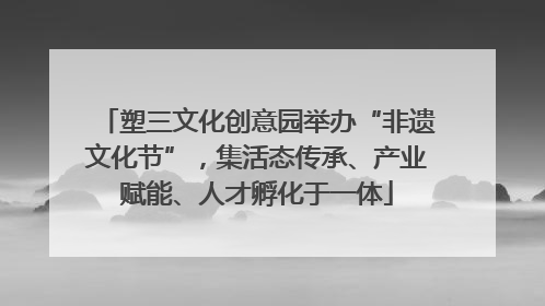 塑三文化创意园举办“非遗文化节”，集活态传承、产业赋能、人才孵化于一体