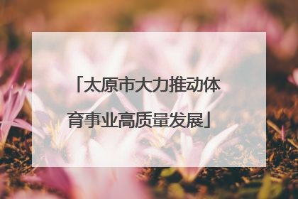 太原市大力推动体育事业高质量发展