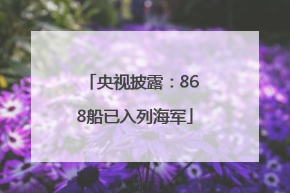 央视披露：868船已入列海军