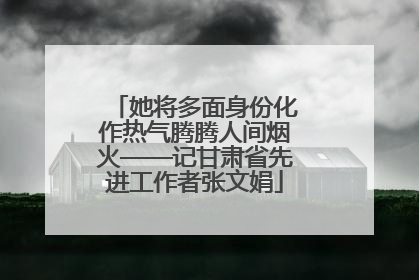 她将多面身份化作热气腾腾人间烟火——记甘肃省先进工作者张文娟