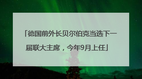 德国前外长贝尔伯克当选下一届联大主席，今年9月上任