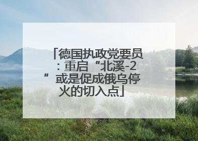 德国执政党要员：重启“北溪-2”或是促成俄乌停火的切入点