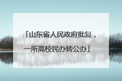 山东省人民政府批复，一所高校民办转公办
