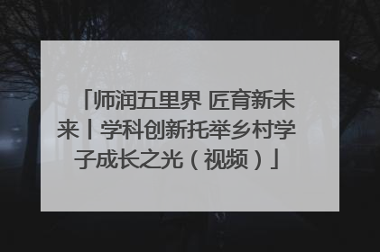 师润五里界 匠育新未来丨学科创新托举乡村学子成长之光（视频）