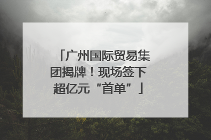 广州国际贸易集团揭牌！现场签下超亿元“首单”