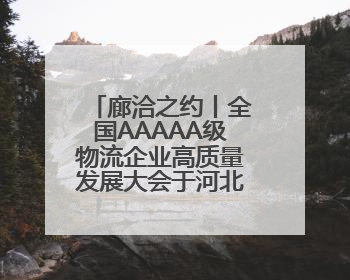 廊洽之约丨全国AAAAA级物流企业高质量发展大会于河北廊坊召开
