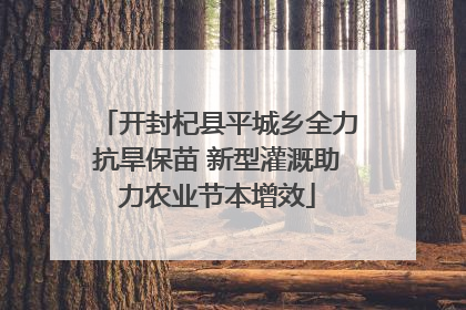 开封杞县平城乡全力抗旱保苗 新型灌溉助力农业节本增效