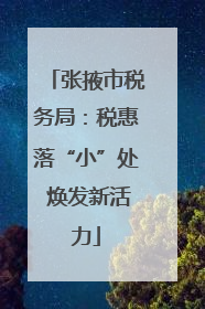 张掖市税务局：税惠落“小”处 焕发新活力