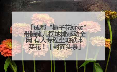 成都“栀子花孃孃”带脑瘫儿摆地摊感动全网 有人专程坐地铁来买花！丨封面头条