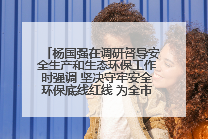 杨国强在调研督导安全生产和生态环保工作时强调 坚决守牢安全环保底线红线 为全市经济社会高质量发展提供坚强保障