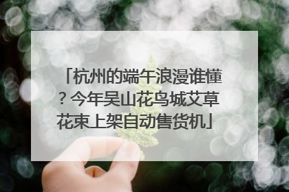杭州的端午浪漫谁懂？今年吴山花鸟城艾草花束上架自动售货机