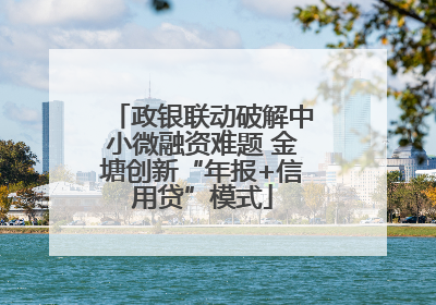政银联动破解中小微融资难题 金塘创新“年报+信用贷”模式