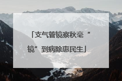 支气管镜察秋毫“镜”到病除惠民生