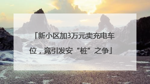 新小区加3万元卖充电车位，竟引发安“桩”之争