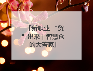 新职业 “贸”出来｜智慧仓的大管家