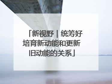 新视野｜统筹好培育新动能和更新旧动能的关系