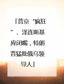 普京“疯狂”、泽连斯基应闭嘴，特朗普猛批俄乌领导人