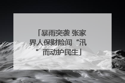 暴雨突袭 张家界人保财险闻“汛”而动护民生