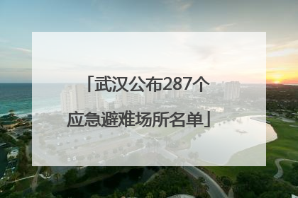 武汉公布287个应急避难场所名单