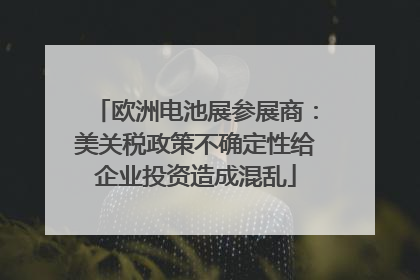 欧洲电池展参展商：美关税政策不确定性给企业投资造成混乱