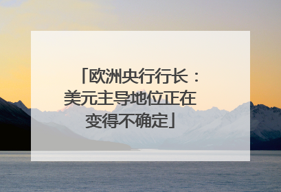 欧洲央行行长：美元主导地位正在变得不确定