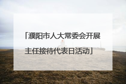 濮阳市人大常委会开展主任接待代表日活动
