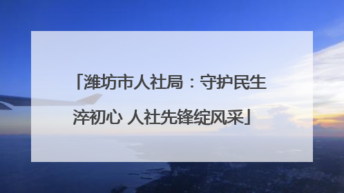 潍坊市人社局：守护民生淬初心 人社先锋绽风采