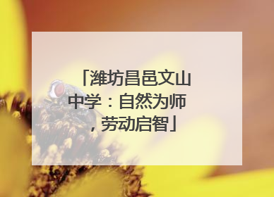潍坊昌邑文山中学：自然为师，劳动启智