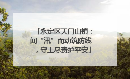永定区天门山镇：闻“汛”而动筑防线，守土尽责护平安