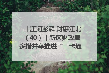 江河澎湃 财惠江北（40）｜新区财政局多措并举推进“一卡通”管理 保障惠民惠农补贴精准高效发放