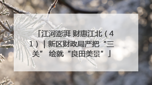 江河澎湃 财惠江北（41）｜新区财政局严把“三关” 绘就“良田美景”