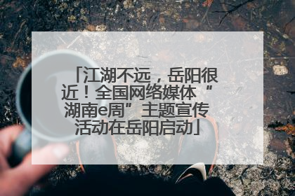 江湖不远，岳阳很近！全国网络媒体“湖南e周”主题宣传活动在岳阳启动