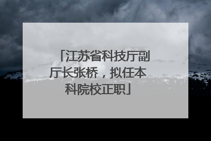 江苏省科技厅副厅长张桥，拟任本科院校正职