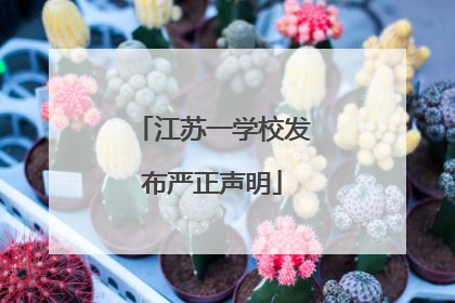江苏一学校发布严正声明