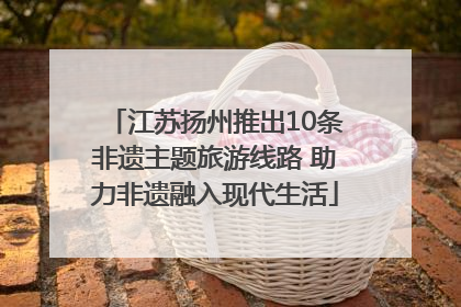 江苏扬州推出10条非遗主题旅游线路 助力非遗融入现代生活