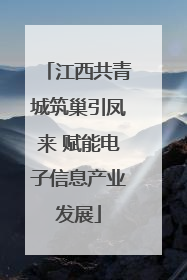 江西共青城筑巢引凤来 赋能电子信息产业发展