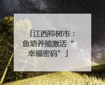 江西樟树市：鱼塘养殖激活“幸福密码”