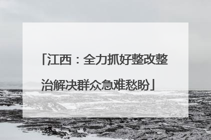 江西：全力抓好整改整治解决群众急难愁盼