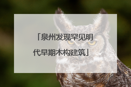 泉州发现罕见明代早期木构建筑