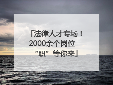 法律人才专场！2000余个岗位“职”等你来