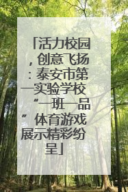 活力校园，创意飞扬：泰安市第一实验学校“一班一品”体育游戏展示精彩纷呈