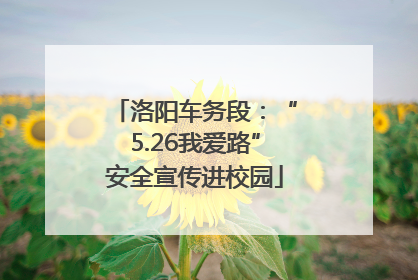 洛阳车务段：“5.26我爱路”安全宣传进校园