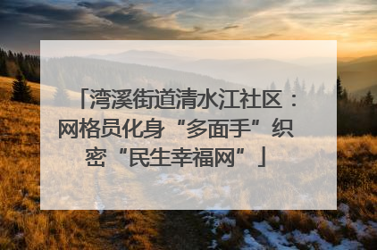 湾溪街道清水江社区：网格员化身“多面手”织密“民生幸福网”