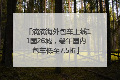 滴滴海外包车上线11国26城，端午国内包车低至7.5折