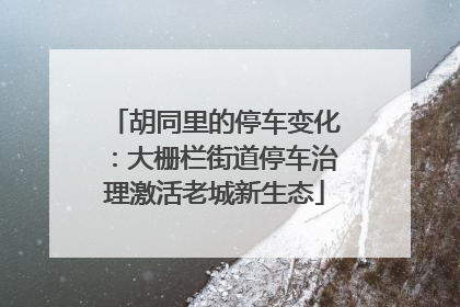 胡同里的停车变化：大栅栏街道停车治理激活老城新生态