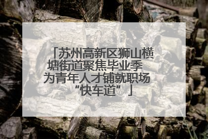 苏州高新区狮山横塘街道聚焦毕业季 为青年人才铺就职场“快车道”